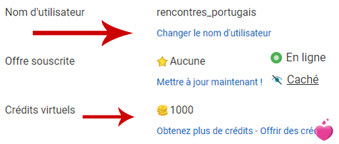 Options supplémentaires pour votre profil