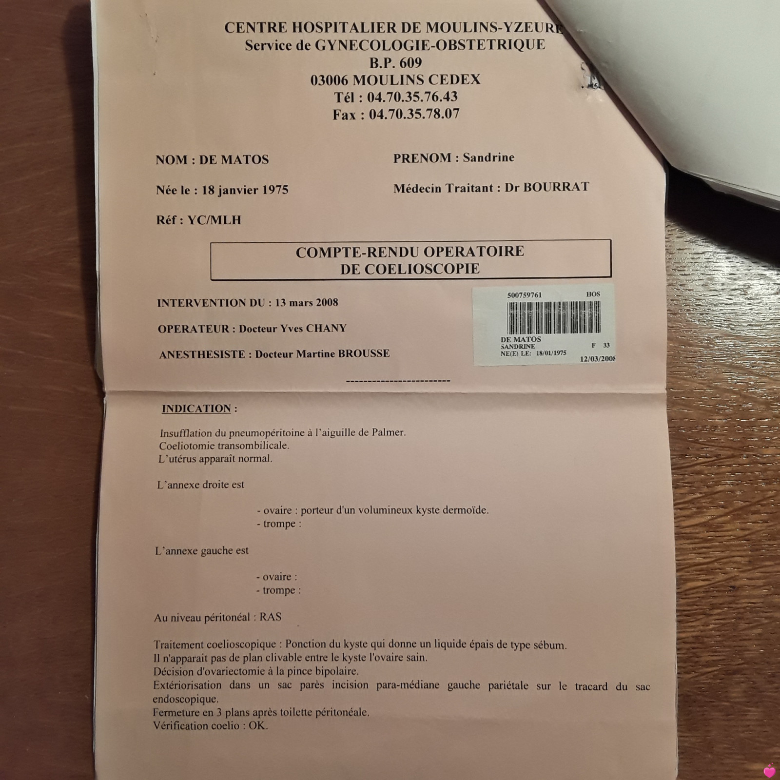 <p>Inaptitude, abus (coups au thorax, épaule, dos, signature de documents sous sédatif) du Dr CHANY Yves, Hôpital de Moulins 03<br/>Une aide-soignante, témoin, agressée en ma chambre 320 par une infirmière.<br/>À QUAND DE COMPÉTENTS PROFESSIONNELS DE SANTÉ PORTUGAIS</p>