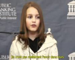 Victoria Grant, canadienne de 12 ans, nous explique l'escroquerie bancaire de l'argent-dette.