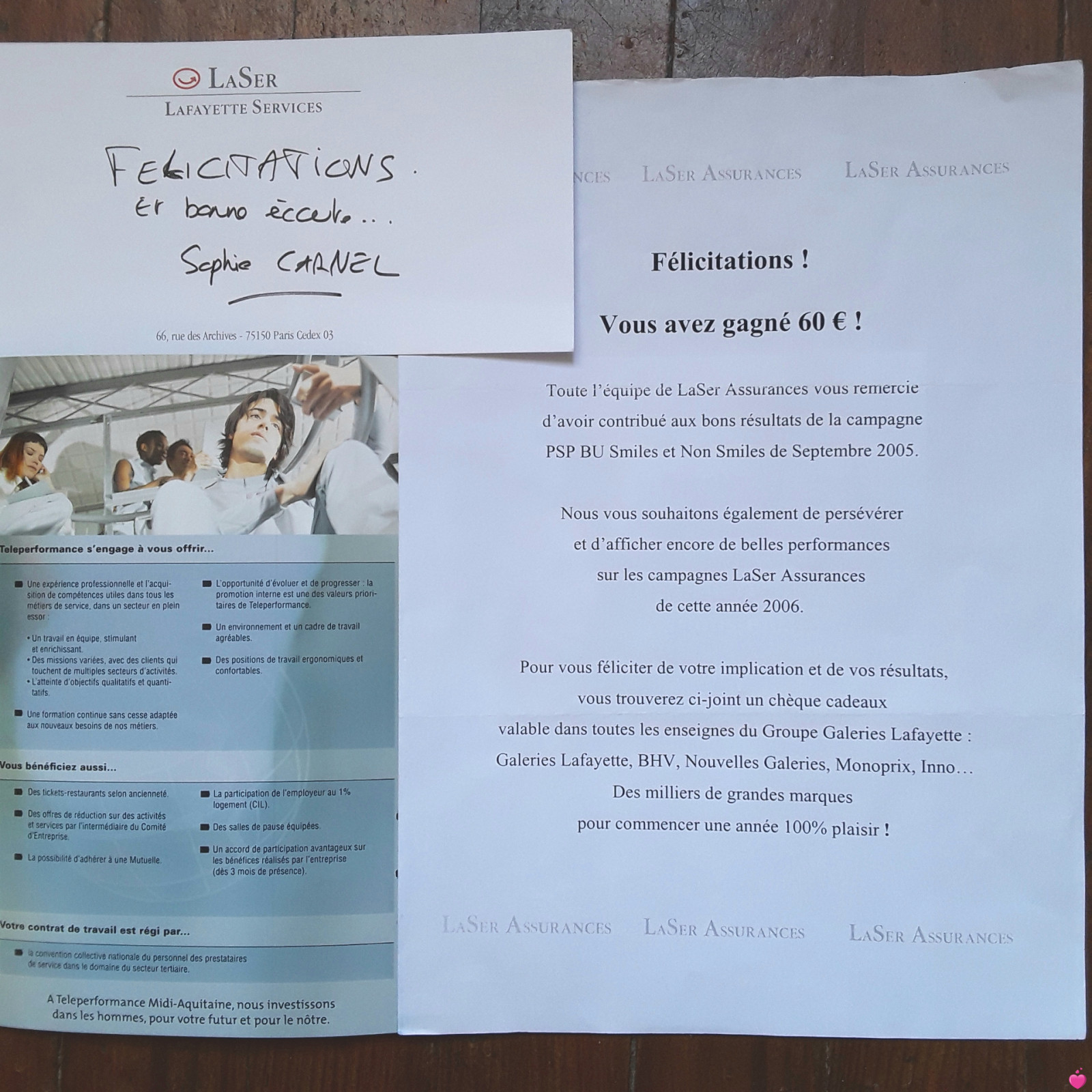 <p>1ER PRIX AU CHALLENGE BU SMILES ET NON SMILES EN PRÉVOYANCE AIG-LASER ASSURANCES VIA TÉLÉPERFORMANCE MIDI-AQUITAINE</p>