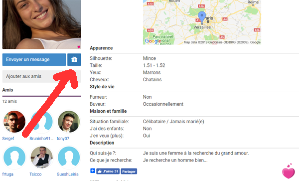 Envoyer un cadeau à un profil Envoyer un cadeau à un profil